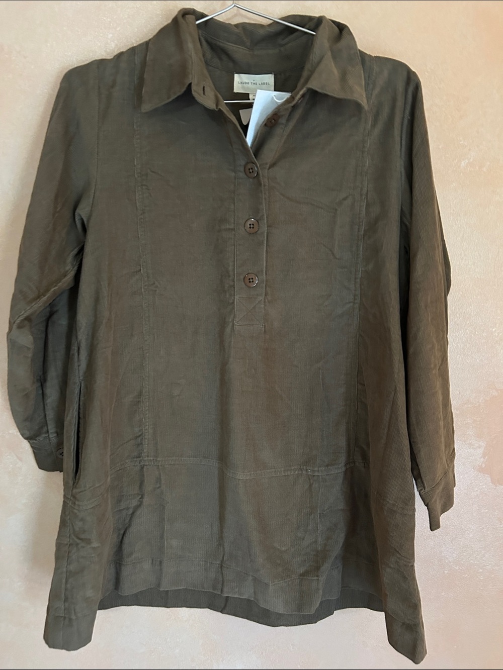 Laude the label corduroy tunic with pockets, oversized extra small new with tags